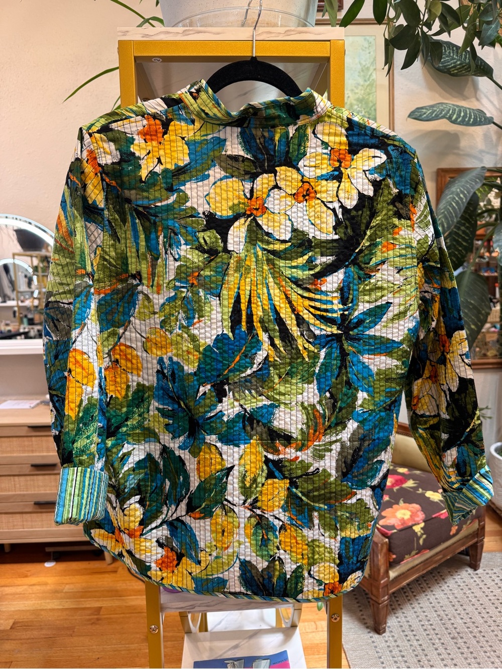 Alfred Dunner Multicolor Floral Quilted Jean Jacket - Picture 2 of 2